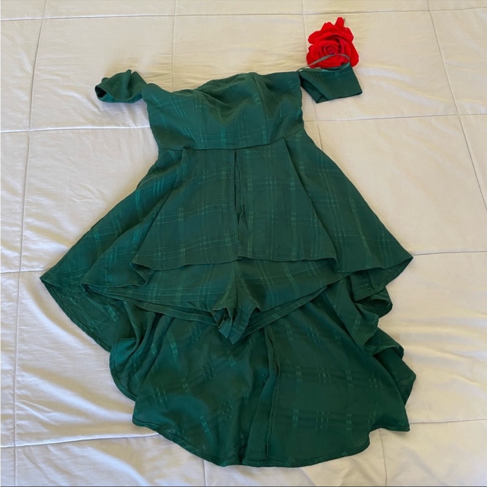 Hello Molly tiered tail green romper